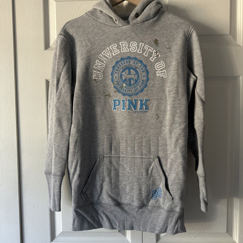 Vintage - Victoria’s Secret PINK Tunic Embroidered Logo Hoodie - XS